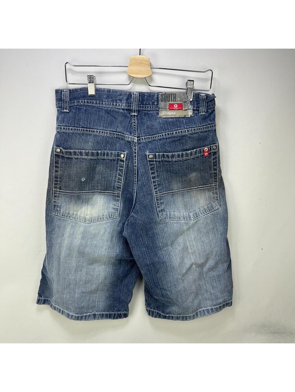 Vintage Southpole Baggy Denim Jean Shorts 32 Red Tab